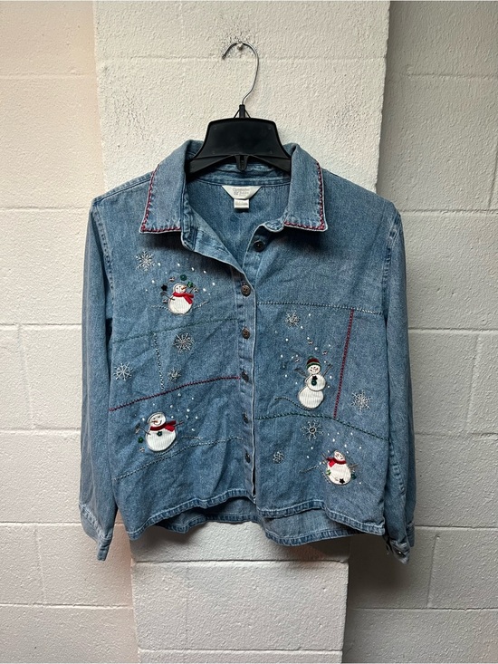 Christopher & Banks Tops - Christopher & Banks Light Blue Denim Button-Up Shirt Jacket